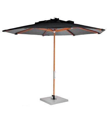 Ombrelone Leblon Preto em Madeira 2,40 MT (LARG) Base 65x65 cm Central com Tecido Bagun - 44323
