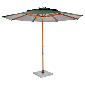 Ombrelone Leblon Verde Militar em Madeira 2,40 MT (LARG) Base 65x65 cm Central com Tecido Bagun - 44324