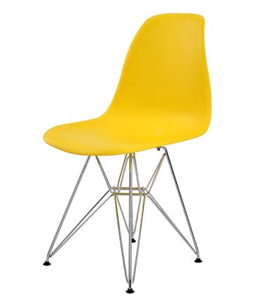 Cadeira Eames Eiffel PP Amarelo Base Cromada - 44165