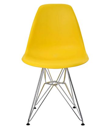Cadeira Eames Eiffel PP Amarelo Base Cromada - 44165