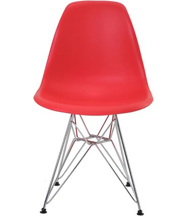 Cadeira Eames Eiffel PP Vermelha Base Cromada - 44176