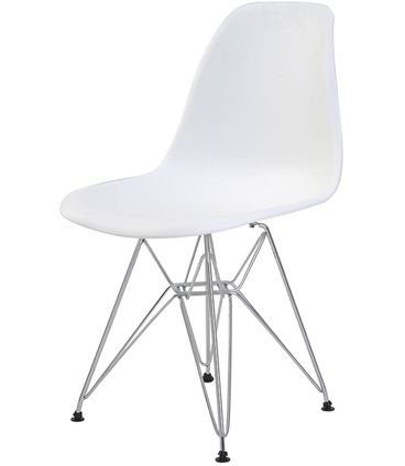 Cadeira Eames Eiffel PP Branca Base Cromada - 44169