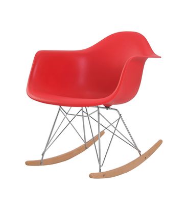 Cadeira Eames Eiffel com Braco Polipropileno cor Vermelho Base Balanco - 44928