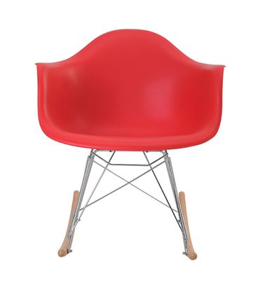 Cadeira Eames Eiffel com Braco Polipropileno cor Vermelho Base Balanco - 44928