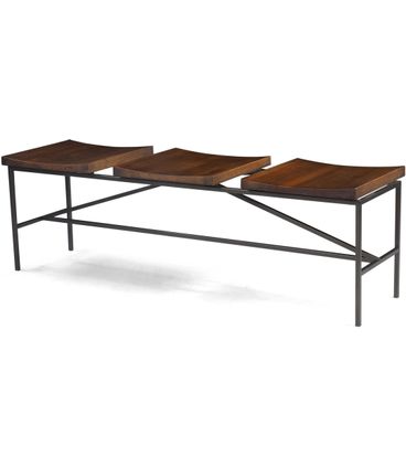 Banco Trilogy Metal Grafite Rustic Brown 140cm - 44996