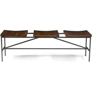 Banco Trilogy Metal Grafite Rustic Brown 140cm - 44996