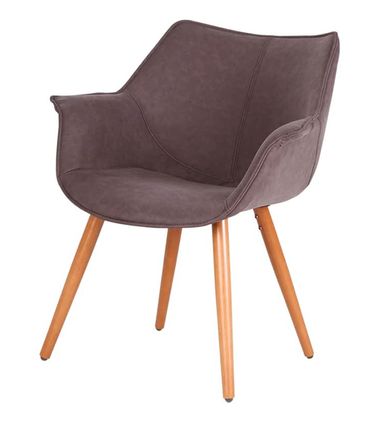 Cadeira Monique Assento PU Marrom Escuro com Base Palito - 45037