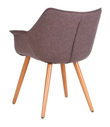 Cadeira Monique Assento PU Marrom Escuro com Base Palito - 45037