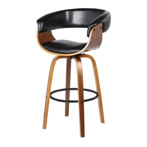 Banqueta Belem Assento PU Preto com Brilho Base Madeira 1,00 MT (ALT) - 45409