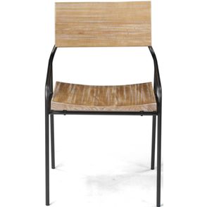 Cadeira Vail com Assento em Madeira Driftwood Base Aco Grafite 76cm - 46004