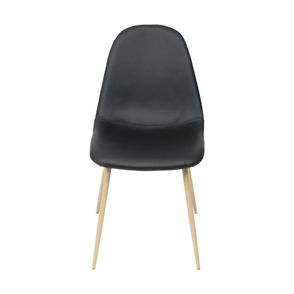 Cadeira Robin Assento PU Preto com Base Metal cor Madeira - 46508