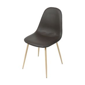Cadeira Robin Assento PU Cafe com Base Metal cor Madeira - 46509