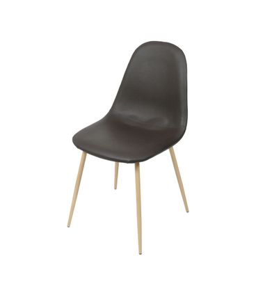 Cadeira Robin Assento PU Cafe com Base Metal cor Madeira - 46509