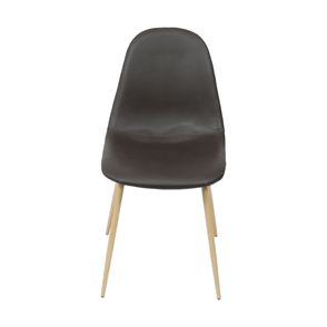 Cadeira Robin Assento PU Cafe com Base Metal cor Madeira - 46509