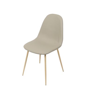 Cadeira Robin Assento PU Fendi com Base Metal cor Madeira - 46510