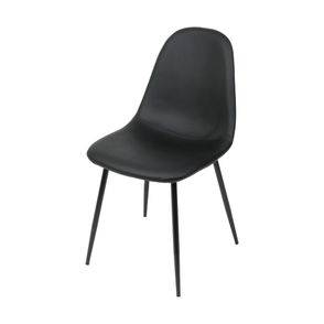 Cadeira Robin Assento PU Preto com Base Metal cor Preta - 46511
