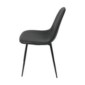 Cadeira Robin Assento PU Preto com Base Metal cor Preta - 46511
