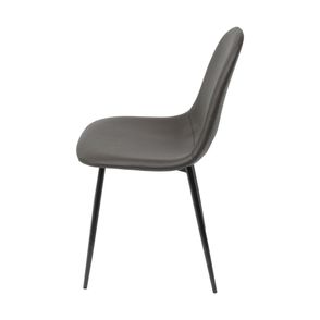 Cadeira Robin Assento PU Cafe com Base Metal cor Preta - 46512