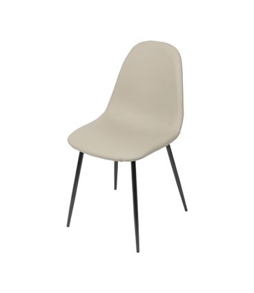 Cadeira Robin Assento PU Fendi com Base Metal cor Preta - 46513