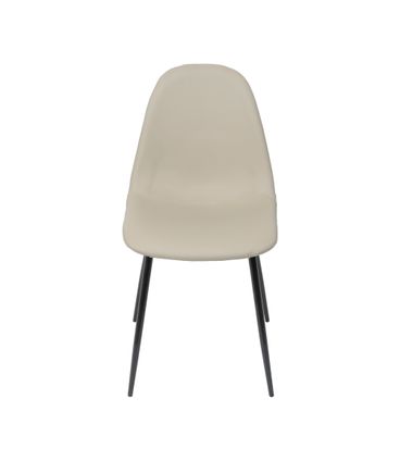 Cadeira Robin Assento PU Fendi com Base Metal cor Preta - 46513