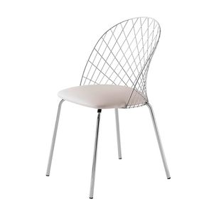 Cadeira Steel Nest Assento Dunas Branco com Pes Cromados - 46856