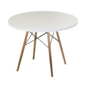 Mesa Eames Infantil Tampo MDF Branco com Base Madeira 60cm - 47042
