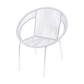 Poltrona Cancun Corda PVC Branca com Base em Aco pintado Branca - 47251