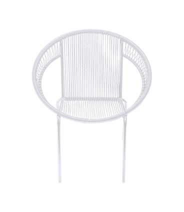 Poltrona Cancun Corda PVC Branca com Base em Aco pintado Branca - 47251