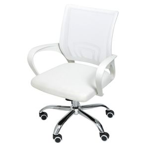 Cadeira Office Osorno Tela Mesh Branca com Base Rodizio Cromada - 47407