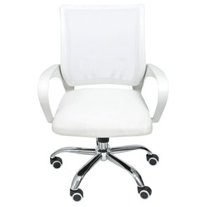 Cadeira Office Osorno Tela Mesh Branca com Base Rodizio Cromada - 47407