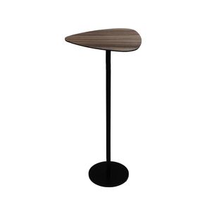 Mesa Apoio Aventura Baixa Tampo Nogueira com Base Preta 48 cm (ALT) - 47027