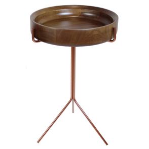 Mesa Apoio Tray Alta Castanho com Base Rose 38 cm (LARG) - 48934