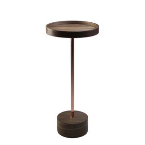 Mesa Apoio Gables Media Tampo Nogueira com Base Rose 25 cm (LARG) - 48967