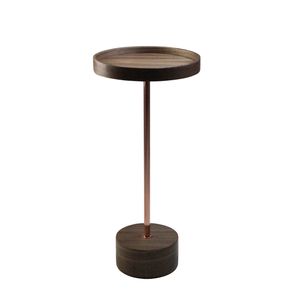 Mesa Apoio Gables Baixa Tampo Nogueira com Base Rose 25 cm (LARG) - 48968
