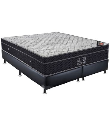 Conjunto Airtech Progressive Nanolastic Queen 1,58 cm (LARG) Base Courino - 49118