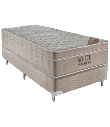 Conjunto Airtech Spring Superpocket Solteiro 88 cm (LARG) Base Camurca - 49122