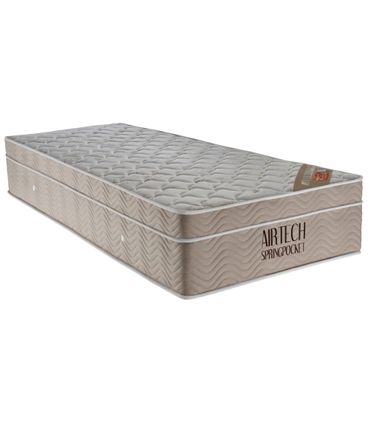 Conjunto Airtech Spring Superpocket Solteiro 88 cm (LARG) Base Camurca - 49122