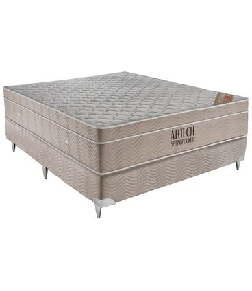 Conjunto Airtech Spring Superpocket Casal 1,38 cm (LARG) Base Camurca - 49124