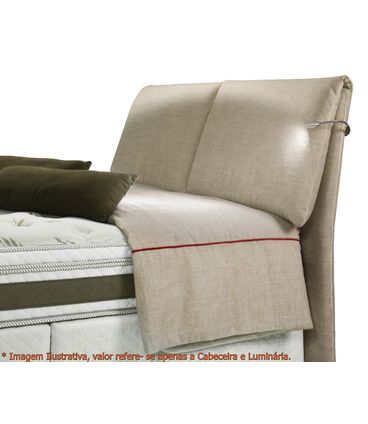 Cabeceira Super Confort Zila Bege com Luminaria King 2,15 MT (LARG) - 49420