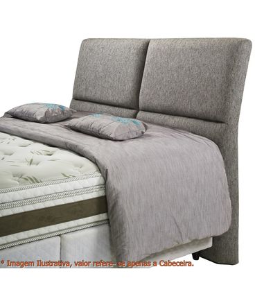 Cabeceira Super Confort Zevi Cinza Casal 1,60cm  - 49421