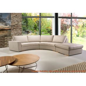 Conjunto Sofa Style Bege Pes Amendoa - 49595