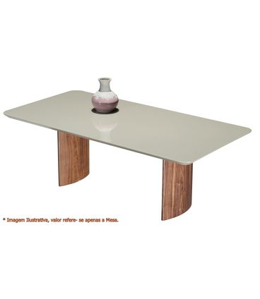 Mesa Jantar Disi Corda Acetinado com Nogueira 200cm - 49798