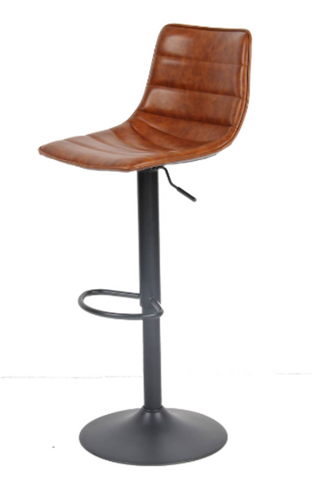 Banqueta-George-PU-Marrom-Base-Preta-Giratoria---49910