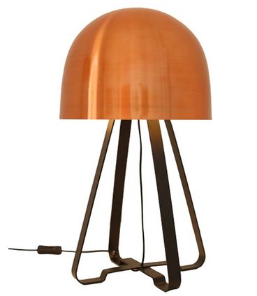 Luminaria de Mesa Toddy Cúpula Cobre Base Preto Fosco 55 cm - 50025