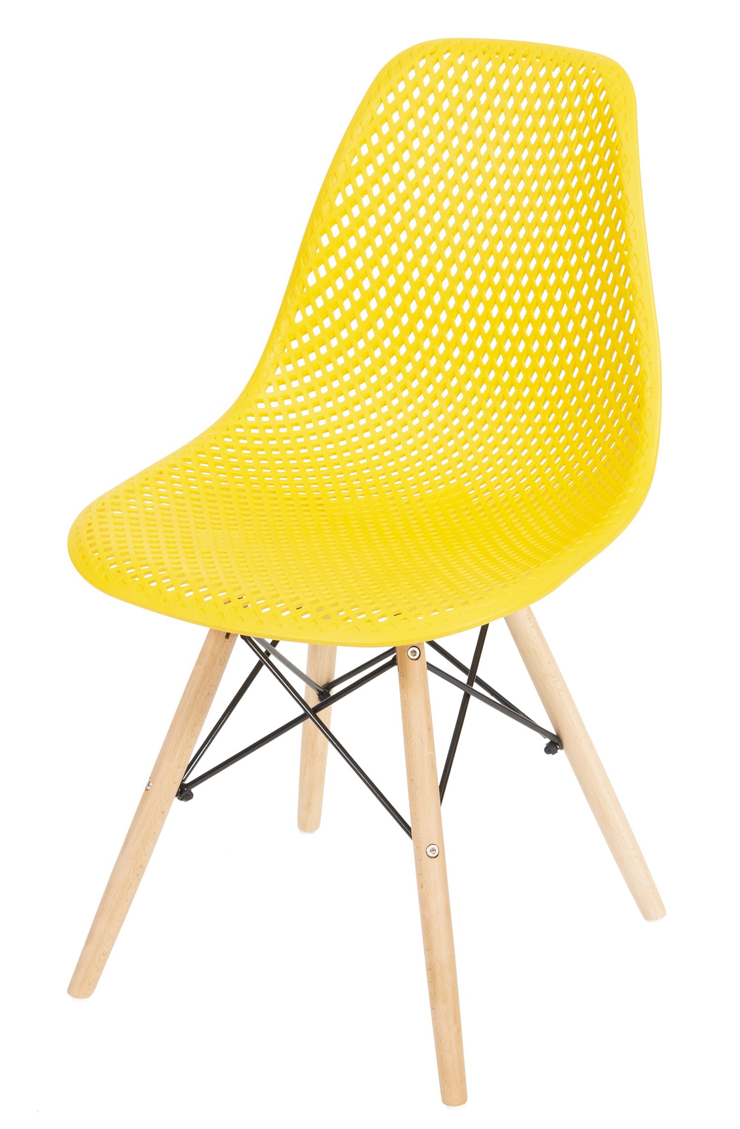 Cadeira-Eames-Furadinha-cor-Amarela-com-Base-Madeira---50008