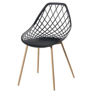 Cadeira Frank Preta Pes Bege - 50067