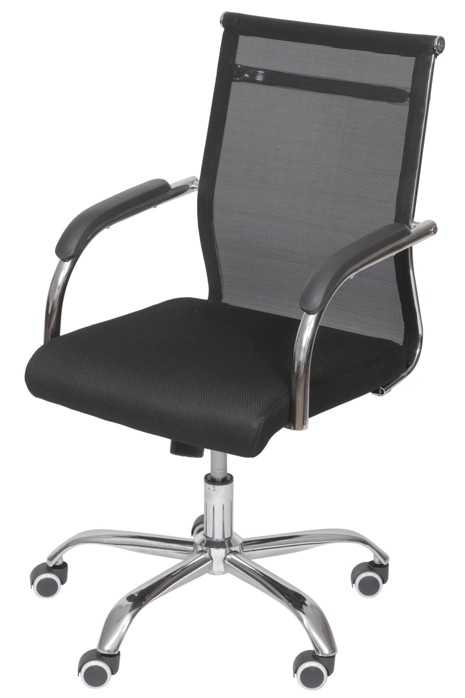 Cadeira-Escritorio-Basic-Baixa-Tela-Preta-com-Base-Cromada---50032