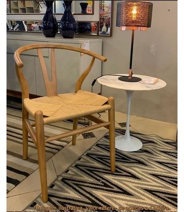 Cadeira Valentina Palha Base Madeira Escura - 11492