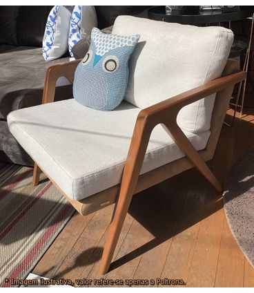 Poltrona Joni Cru com Caramelo Base Amendoa - 46067