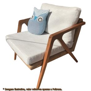 Poltrona Joni Cru com Caramelo Base Amendoa - 46067